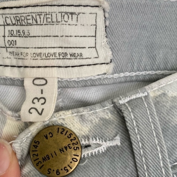 𝅺current/elliott The Stiletto Chance of Rain Watercolor Camo Jeans Womens Sz 23 - Picture 3 of 7